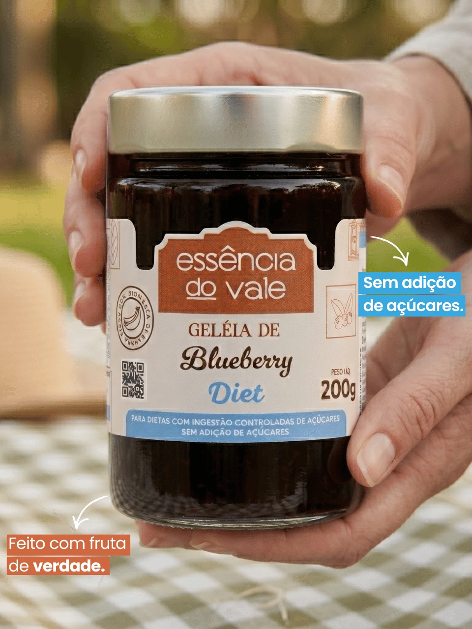 Geleia de Blueberry Diet Sem Adição de Açúcar 200g Essência do Vale - Imagem 3