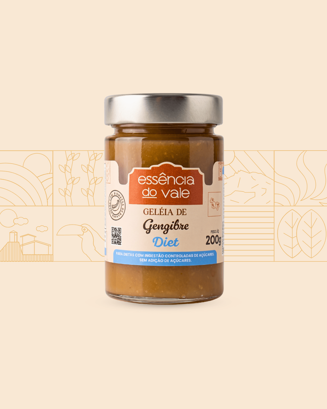 15582087425-geleia-de-gengibre-diet.png Geleia de Gengibre Diet Sem Adição de Açúcar 200g - Imagem 1