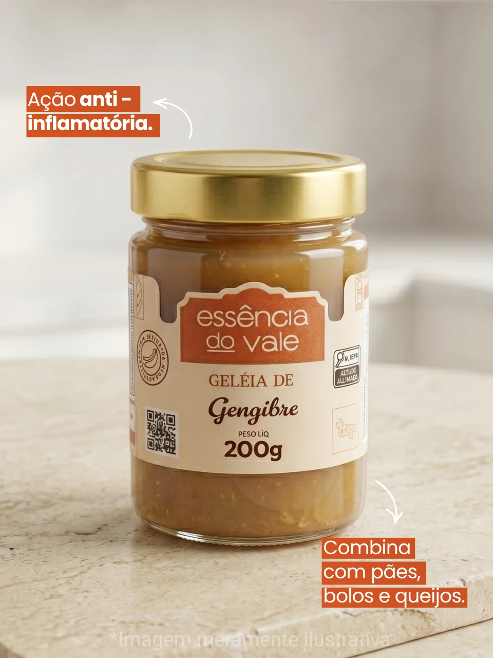 Geleia de Gengibre Essência do Vale 200g - Imagem 3