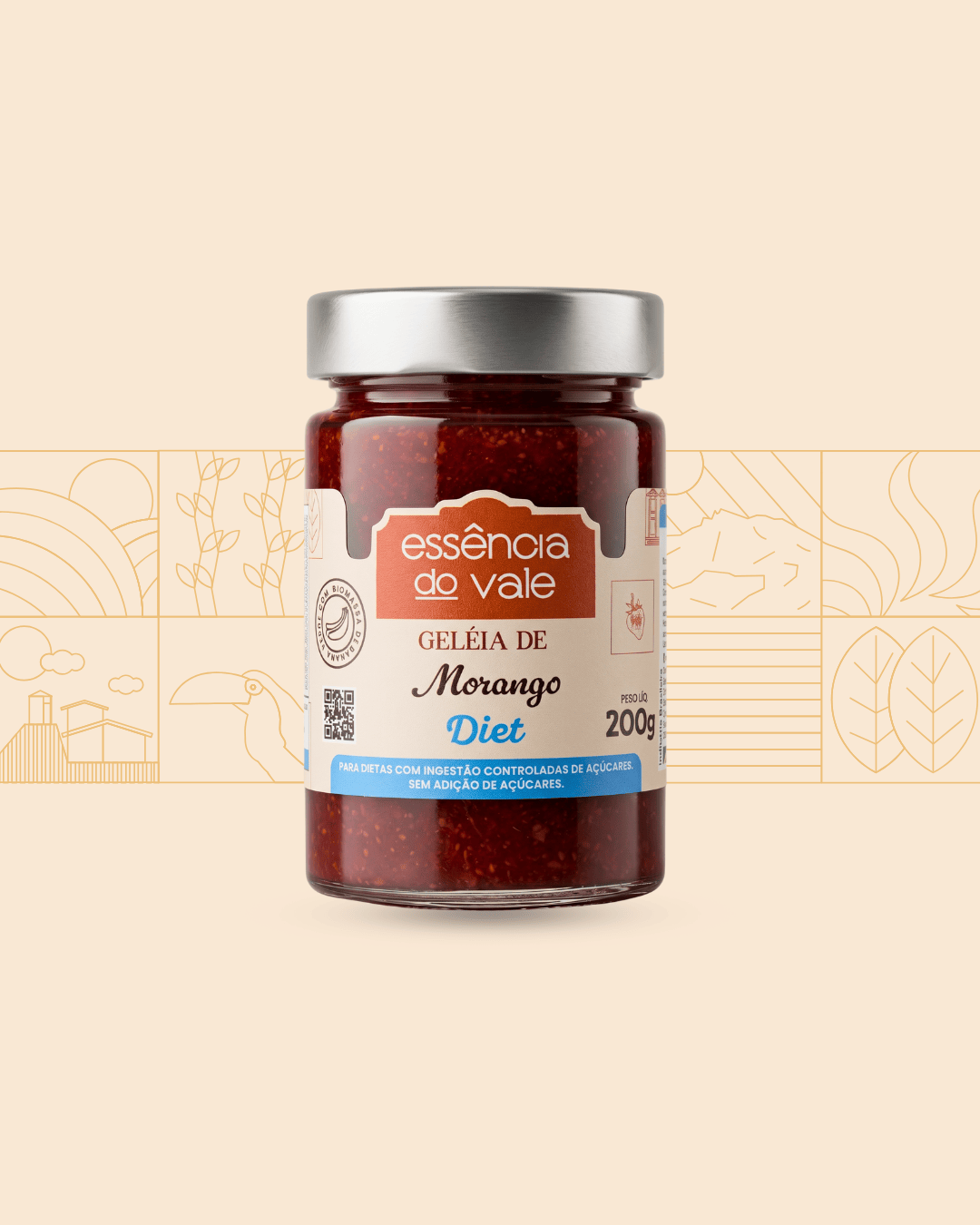 15582375115-geleia-de-morango-diet.png Geleia de Morango Diet Sem Adição de Açúcar Essência do Vale 200g - Imagem 1