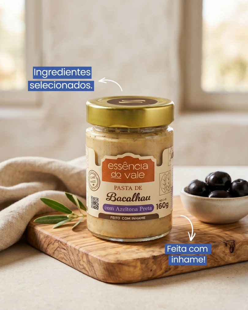 Pasta de Bacalhau com Azeitona Preta Essência do Vale 160g - Imagem 2