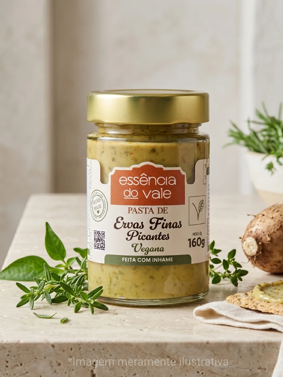 Pasta Vegana de Ervas Finas Picantes Essência do Vale 160g - Imagem 2