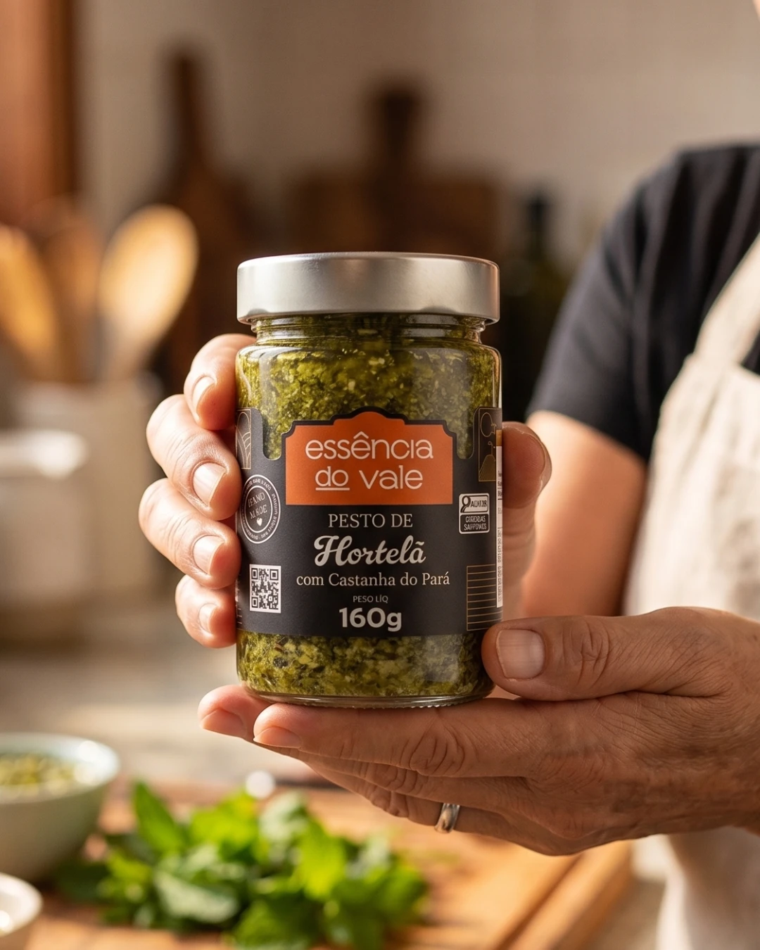 Pesto de Hortelã com Castanha do Pará Essência do Vale 160g - Imagem 2