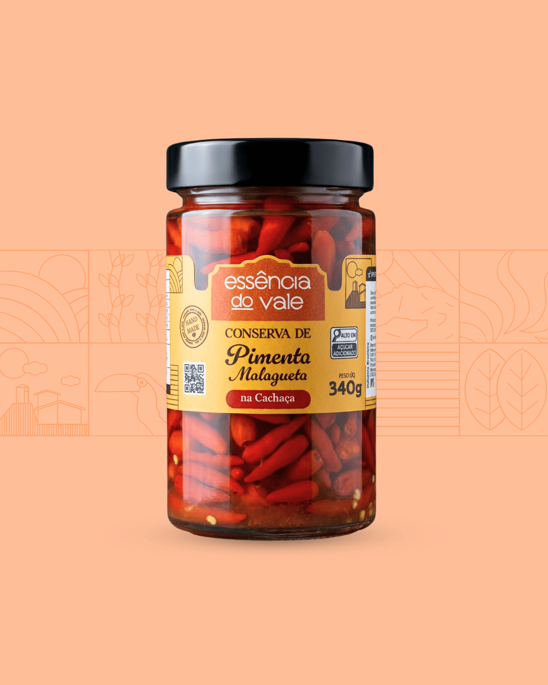 15582801232-conserva-de-pimenta-malagueta-na-cachaca.png Pimenta Malagueta na Cachaça em Conserva da Essência do Vale 340g - Imagem 1